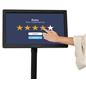 The 22" Touch Kiosk has a Rotating Interactive Digital Screen as shown by a woman's finger touching the screen