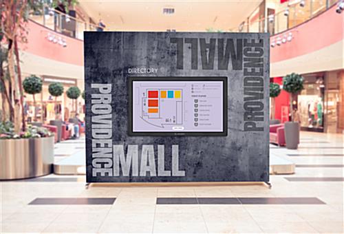 Interactive touch screen wall display with wall mounted hardware included