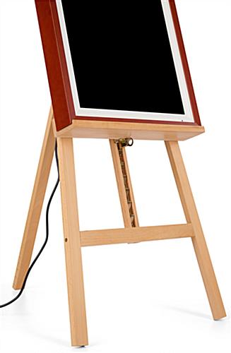 Digital canvas easel display with height adjustable ledge