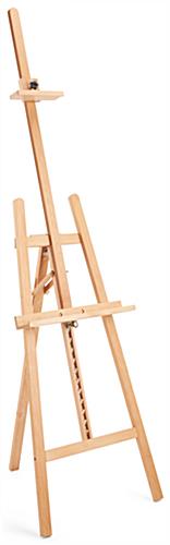 Digital canvas easel display made of beechwood
