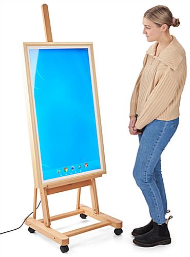 Digital art display stand with overall height of 70 inches
