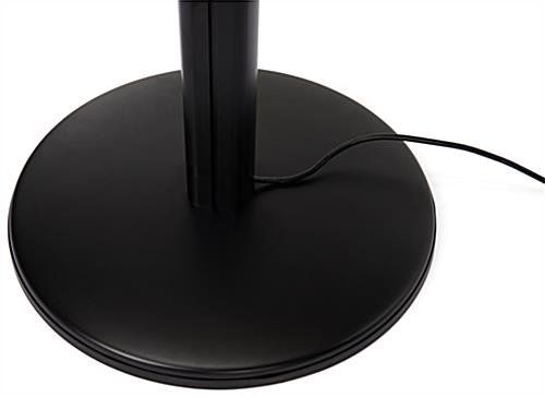 Digital signage device charging station with round base