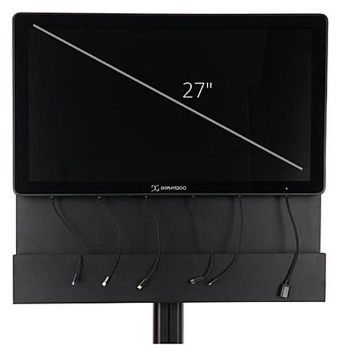 Digital signage device charging station with tempered glass screen