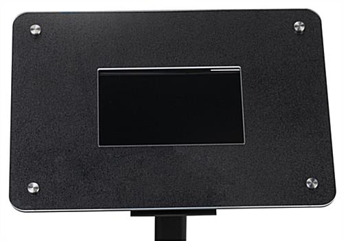 Small digital display stand includes stylish wide face frame  