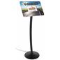 Custom frame for DPF101 digital sign stands with black free standing weighted base pedestal