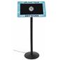 Custom frame for DPF215 digital sign stands features digitally printed graphics