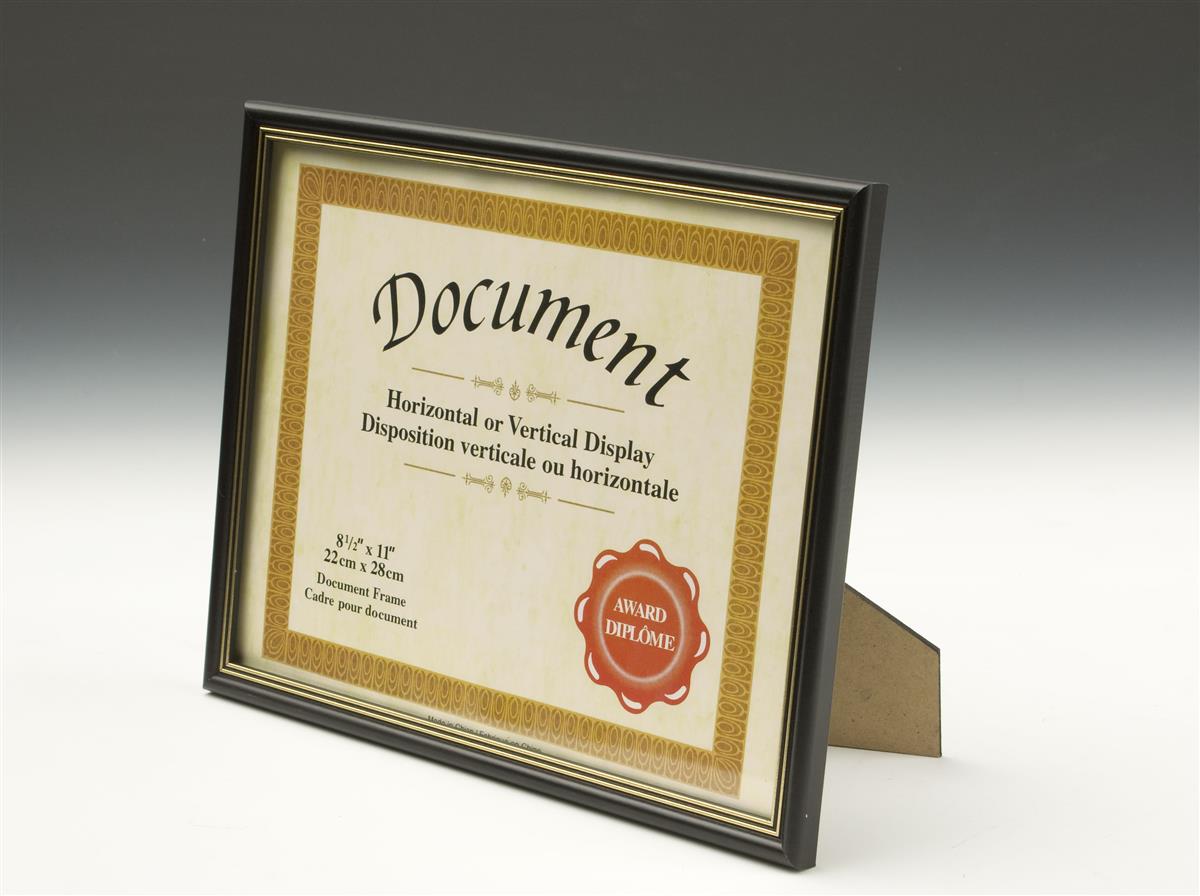 Lot of 2 Document Certificate Diploma Frame Black Finish 8.5" x 11" 