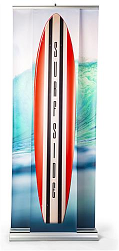 3D effect dual layer pull up banner stand with fully retract banners into metal base