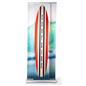 3D effect dual layer pull up banner stand with fully retract banners into metal base