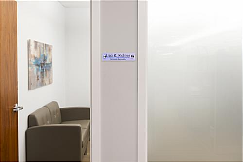 Rectangular Custom 8 x 2 Standoff Office Door Sign