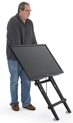 Folding TV easel with 110 pound weight capacity
