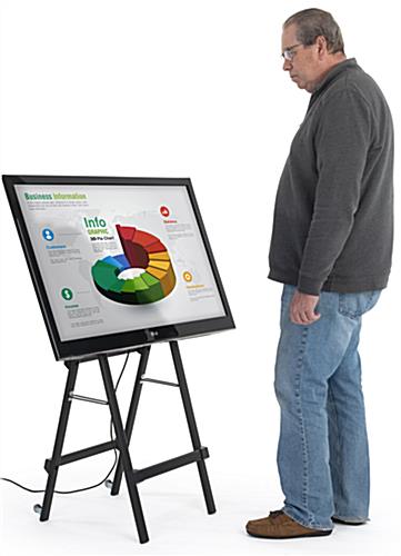 Folding TV easel for digital screens for LCD advertisements