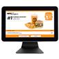 15.6” Countertop Digital Kiosk with Touch Screen and Black Base Front View