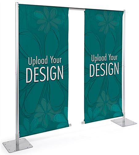 Dual outdoor banner display with weighted base