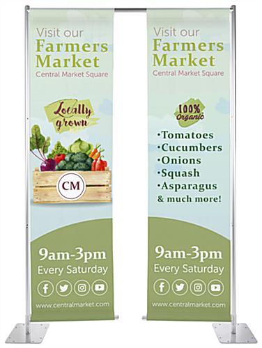 Custom outdoor banner stand with weighted base