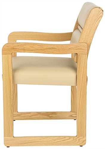 Cream Waiting Area Chair with Vinyl Upholstry