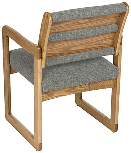 Grey Office Waiting Room Chair with Medium Oak Finish