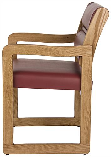 “Wine” Wooden Lobby Chair, 33.5" Overall Height