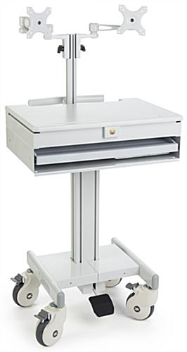 Dual Monitor Medical Cart, Sit or Stand