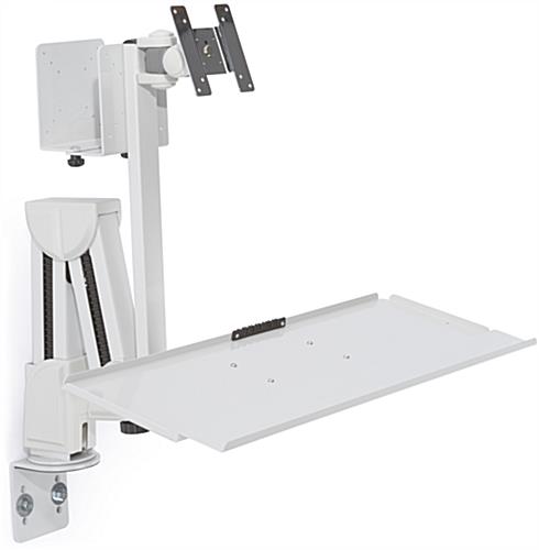 Monitor Arm w/ Keyboard Tray, Rotates 360°