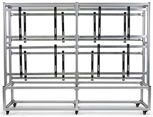 Freestanding video wall mount with double-sided display capabilities