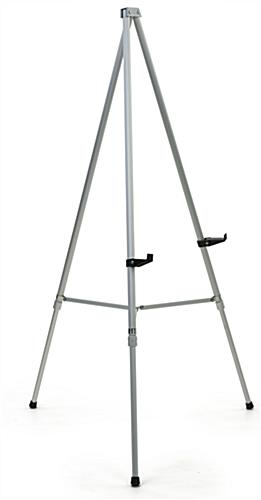 Portable silver tripod easel with telescoping legs