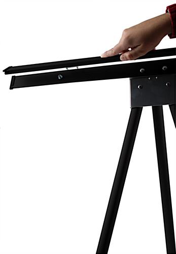 Black Easel Stand with 36” x 48” Snap Frame, 84" Tall