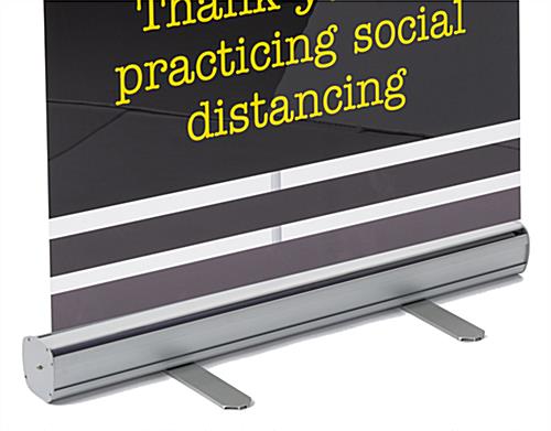78 inch tall printed social distancing banner on clear film