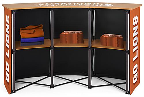 Trade show display counter with inner shelf