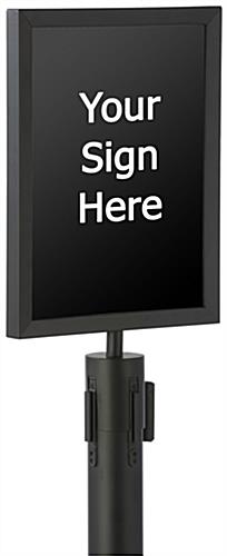 Black 11” x 14” Stanchion Sign Frame for Crowd Control