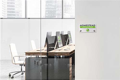 Recycled acrylic custom office wall signs with minimalist design