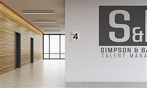Recycled acrylic custom office wall signs with minimalistic design