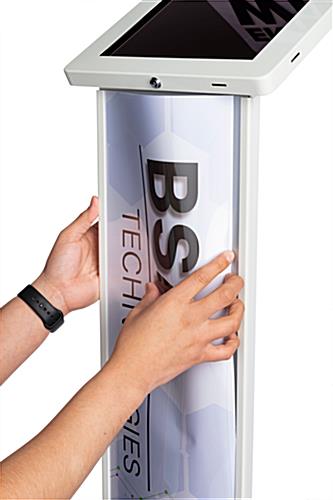 Slide-in custom kiosk graphics for 9.7" IPELIT97 tablet stands