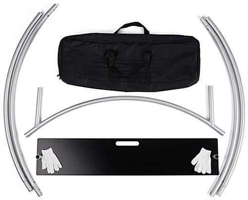 Seven foot round backdrop frame with black carrying case