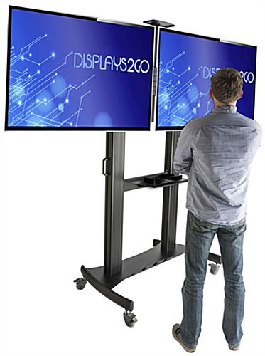 Dual Screen TV Stand with Stationary Bracket