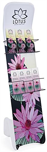 Tension fabric literature banner stand with two literature holder racks
