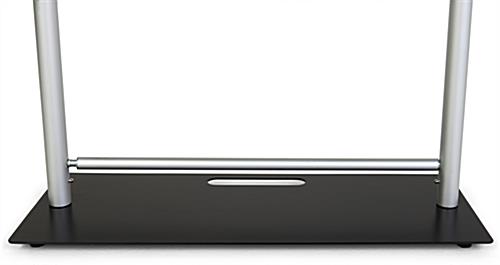 Portable banner stand with weighted black base