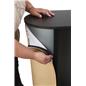 Portable exhibition counter with easy hook-and-loop attachment