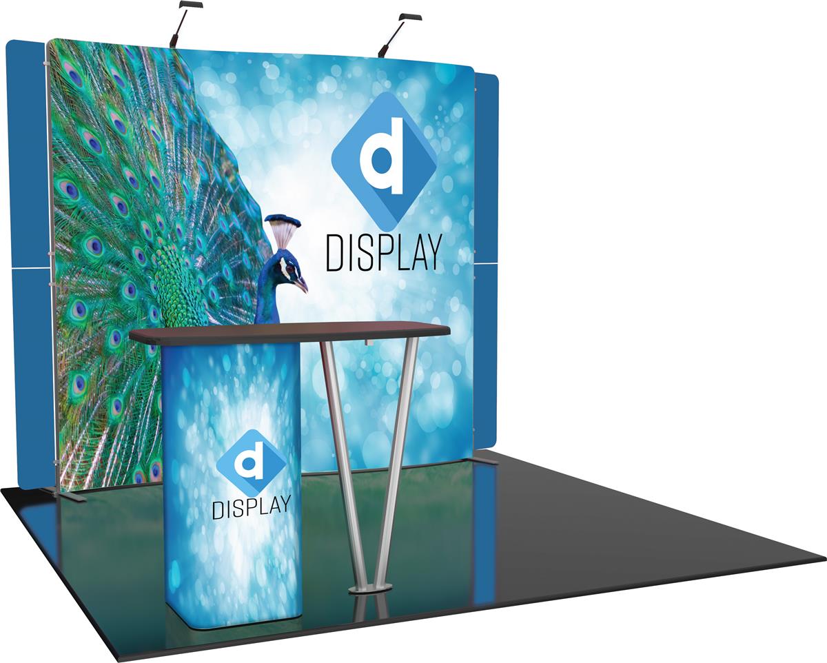 Custom Trade Show Booth | 9.85' x 8.5' Panel with Fabric Counter