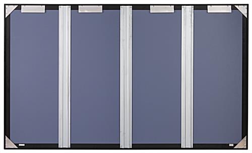 Glass enclosed notice board with aluminum frame and back brackets for indoor wall mounting