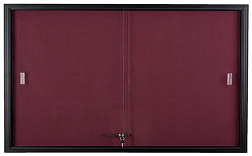 Maroon Fabric Tack Board with Tempered Glass