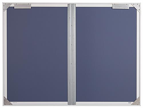 Indoor enclosed bulletin board cabinet with brackets for indoor wall mounting