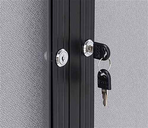Polycarbonate notice board with set of two keys