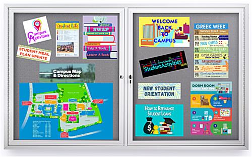 Enclosed polycarbonate bulletin board with large surface area