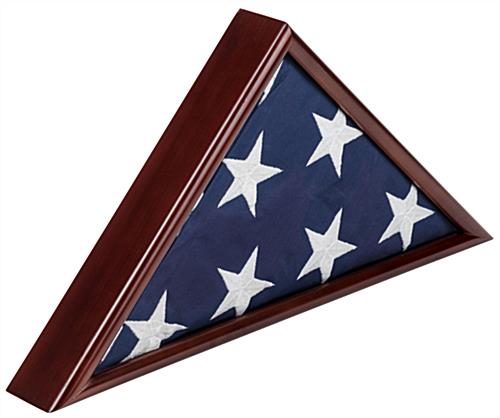 American-Made 5' x 9.5' Cherry Flag Case for Veteran Ensigns