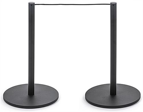 2 Connected Posts of the 8-Barrier Black Low Profile Stanchion System