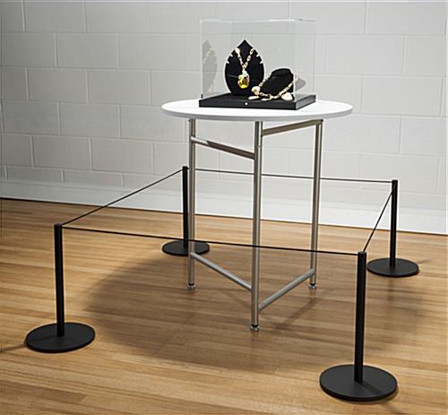 Museum Display using 8-Barrier Black Low Profile Stanchion System