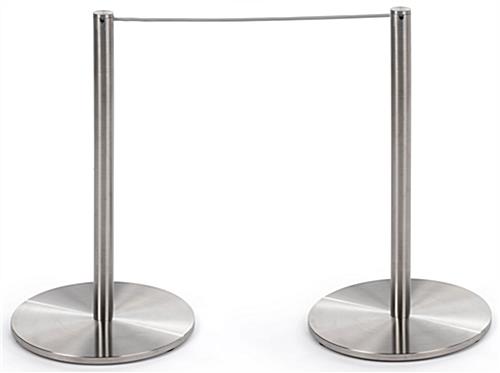 2 Connected of the 6-Stanchion Silver Low Profile Barrier Set