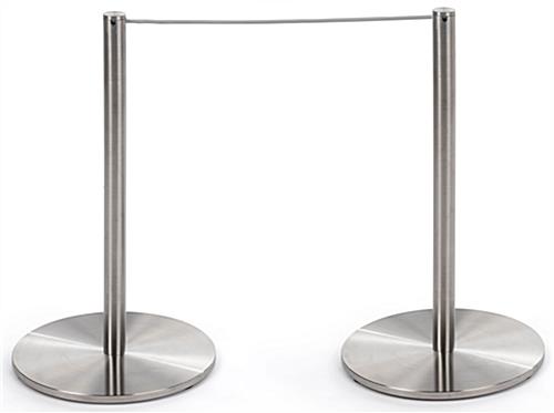 2-Post Section of the 8-Barrier Silver Low Profile Stanchion Set