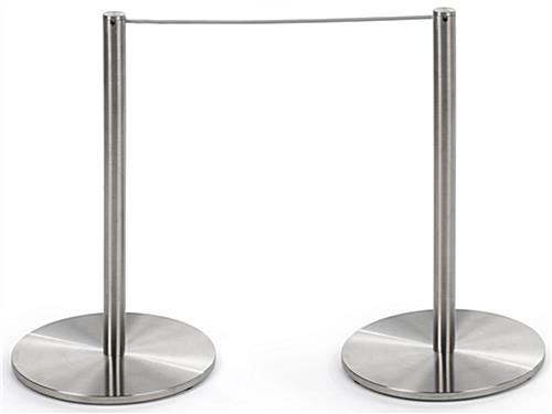 2-Pole Section of the 4-Post Silver Low Profile Stanchion Barrier